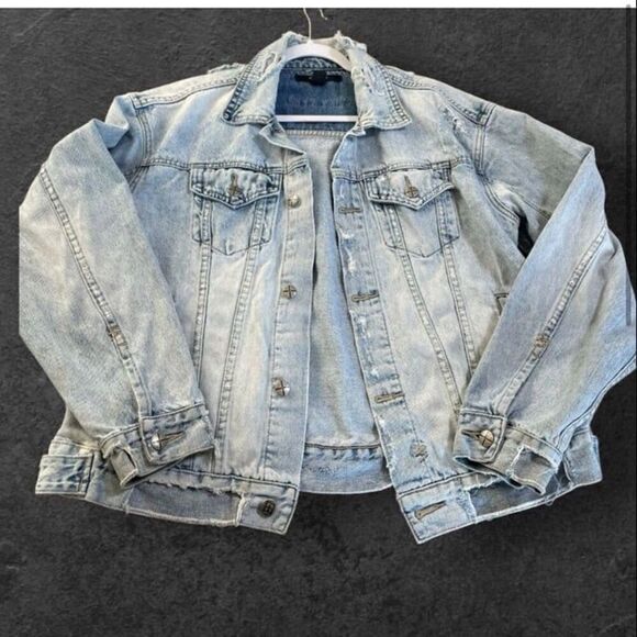 KSUBI Oversized Distressed Jean Jacket XS-runs big! - Picture 4 of 9